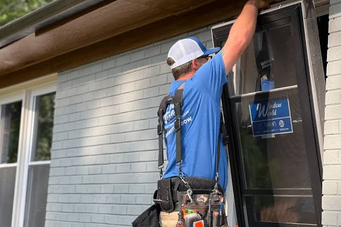 Replacement windows fitted during an exterior renovation